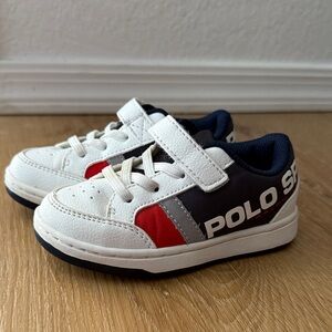 Polo by Ralph Lauren White and Red Kids Sneakers